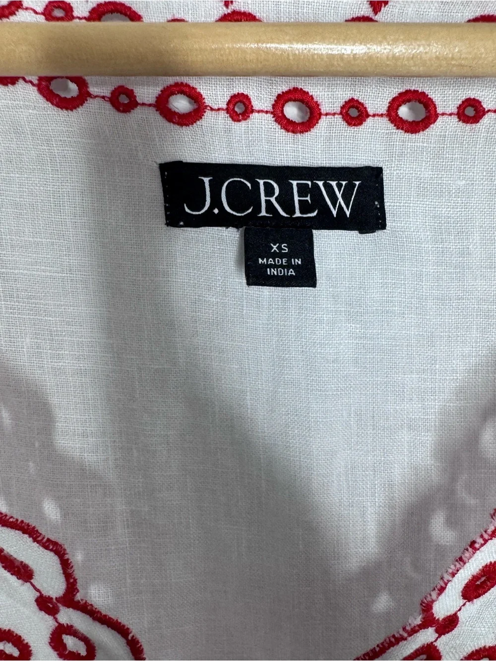 J. Crew Bungalow embroidered top in linen XS - Picture 7 of 9